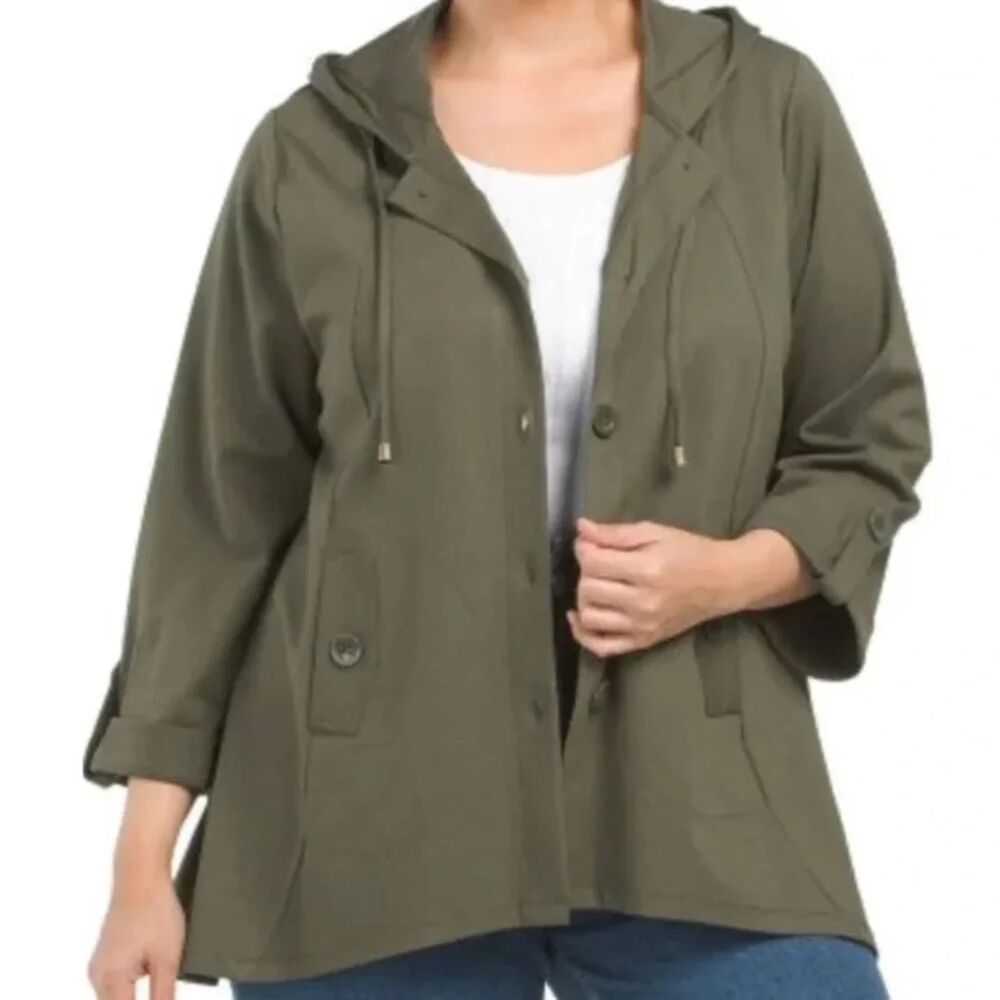 Christian Siriano Womens 3X Knit Jacket Hoodie Utility Outdoorsy